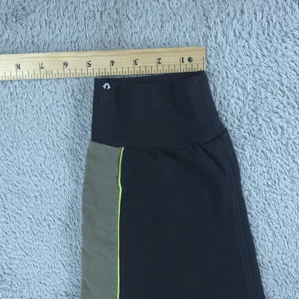 True Religion Jogger Pants Mens XL Black Quilted Colorblock Elastic Waist Cuffed